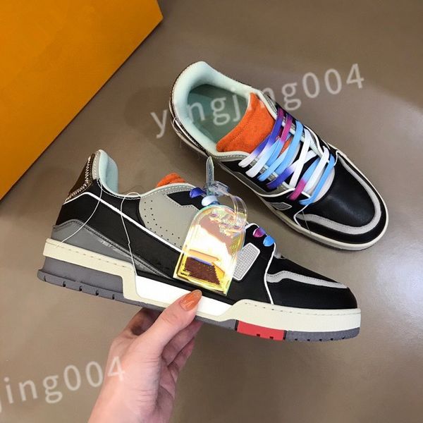 

2023 new luxury designer brand men women casual shoes track white black sneakers gomma leather trainer printed platform running shoes size 3