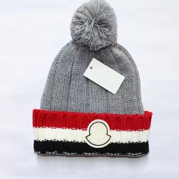 

mengjia new knitted hat knitted hat with ball and beanie autumn and winter warm fashion trend fashion hat, Blue;gray