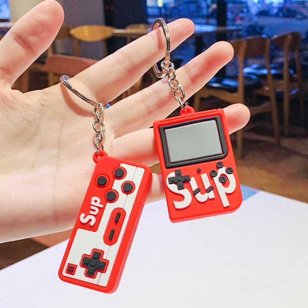 

rmwo key rings internet celebrity creative ins nostalgic tetris simulation game console pvc keychain student couple backpack pendant, Slivery;golden