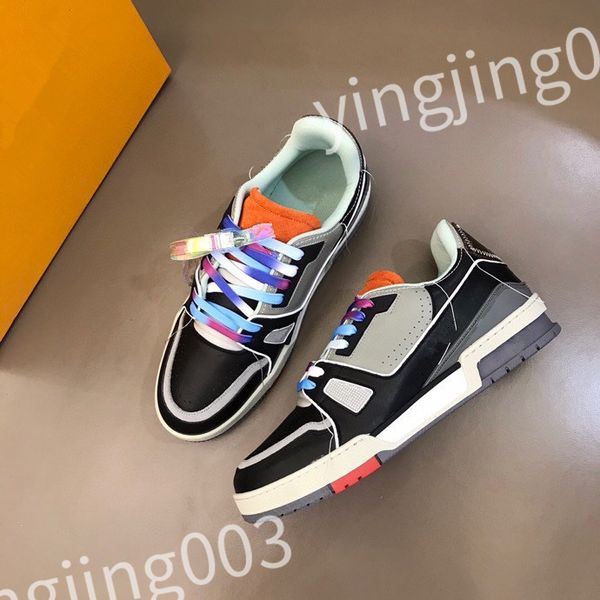 

2023 luxurys designer woman shoe leather lace up men fashion platform sneakers white black mens womens casual shoes chaussures size 39-44 rd