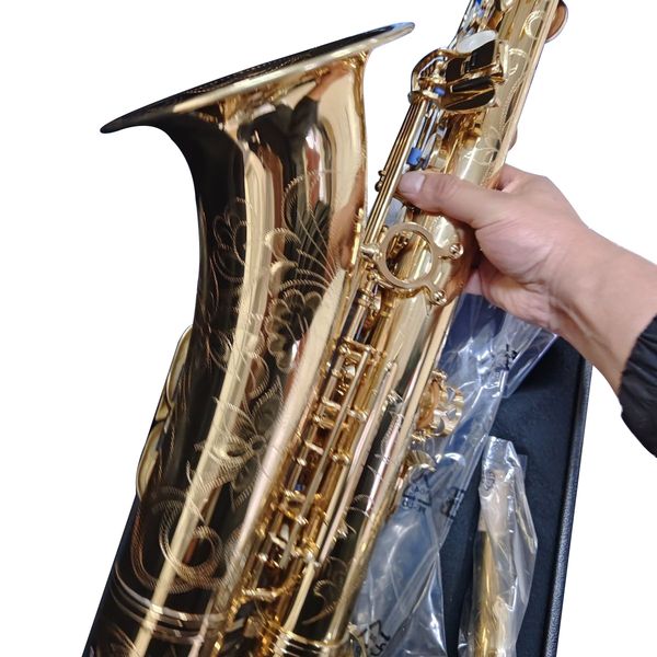 

professional france brand new rst-q3 gold lacquer double tendon tenor saxophone with case mouthpieces music instrument sax