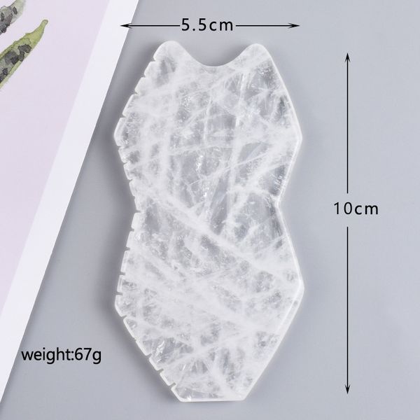 

custom logo natural crystal stone rock quartz sawtooth gua sha tool face lifting eyes neck massage beauty health tighten skin scarping skinc