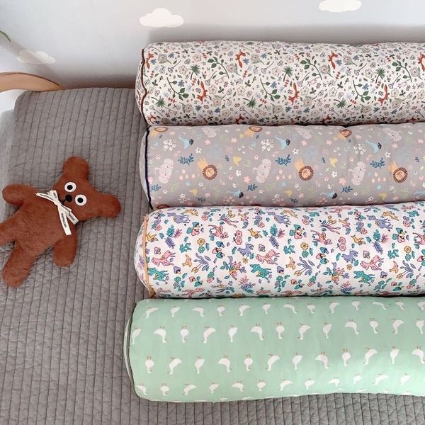 

bed rails floral cylindrical baby crib bed bumpers cartoon children anti-collision head pregnant women throw pillow infant accessories 23081