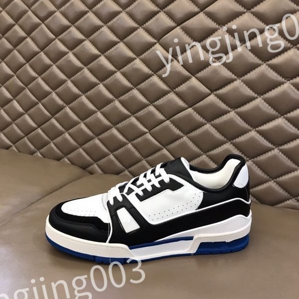 

2023 new designer woman shoe leather lace up men fashion platform sneakers white black mens womens casual shoes chaussures size 39-44 rd1012