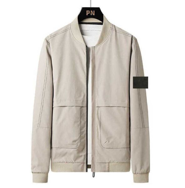 

stone island jacket fashion 2023 brand spring and autumn men's casual jacket baseball collar solid color windbreaker jacket men's, Black;brown