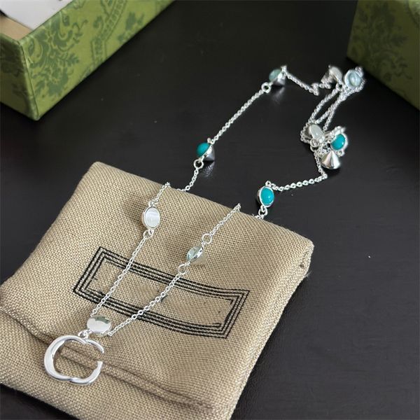 

classics brand pendant necklace ggity double letter g logo woman jewelry designer men 925 silver gold long necklaces 3378