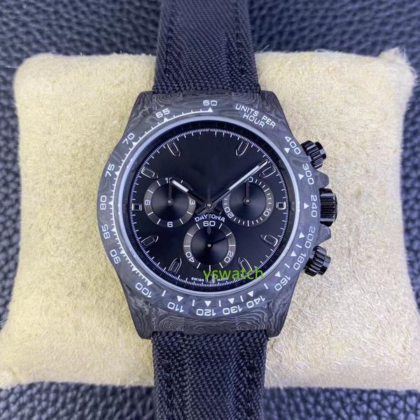 

diw watch timing function cal.4130 movement size 40mm carbon fiber case sapphire crystal glass mirror whole weight 53g, Slivery;golden