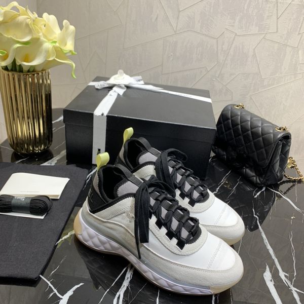 

designer sneakers calfskin casual shoes men women vintage suede trainer reflective sneaker mens platform shoe white 0816, Black