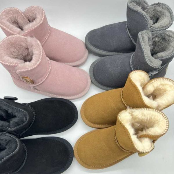 

boy girls designer shoes suede shearling fur snow boots outdoor ankle button mini boot wool chestnut grey blue black wgg platform winter boo