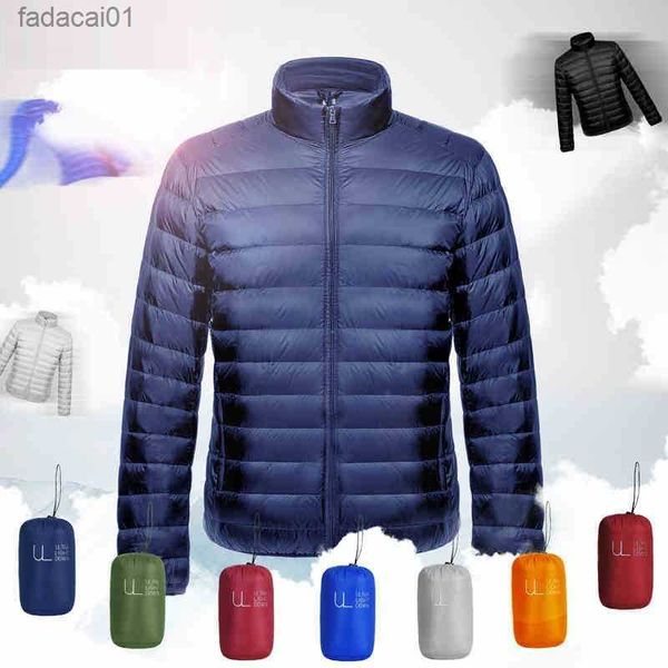 

men's down parkas men's standing collar inflatable jacket 2023 new ultra light windproof machine men's down jacket spring and, Black