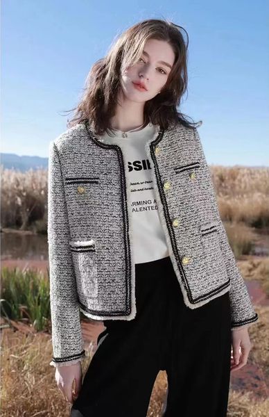 

chan womens coat 2023 new winter jacket women designer jacket plus size designer fashion tweed jacket women leisure cardigan christmas day g, Black;brown