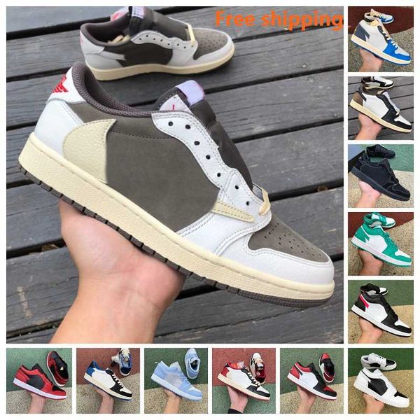 

1 1s low men women basketball shoes sneaker reverse dark mocha fragment white tan camo wolf grey paint drip royal cyber bred shadow toe mens