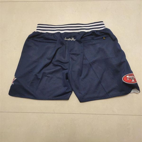 

2022 new men's team basketball short just fan's green colordollas sf 49 football sport stitched shorts hip pop pants wit234f, Black