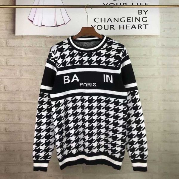 

men and women designer loose sweaters retro knitwear mens womens with the same autumn winter sweater 4544, White;black
