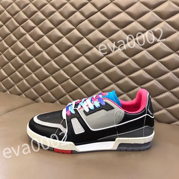 

new casual shoes brand men sneaker leather trainers man technical rubber runner sports lug sole walking size 39-44 rd1012, Black