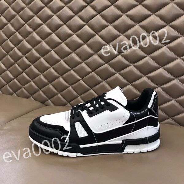

luxurys quality casual shoes brand men sneaker leather trainers man technical rubber runner sports lug sole walking size 39-44 rd1012, Black