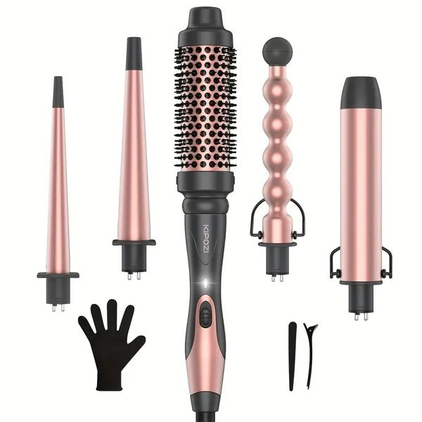 

kipozi instant heat up hair curler wand, included glove and 2 clips, Black