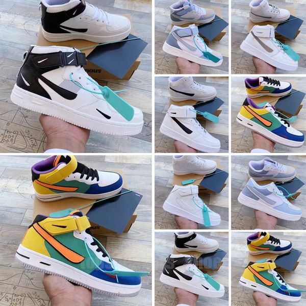 

running shoes mens trainers sneakers outdoor sports triple white black classic airford 1 men one women size 36-45