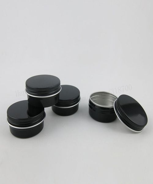 

60 x 15g black aluminum metal cream jar pot makeup lip gloss 15ml 15cc small empty cosmetic metal tins containers6313451