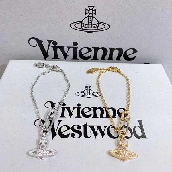 

vivian bracelet westwood empress dowager diamond pin saturn bracelet female gold and silver, Black