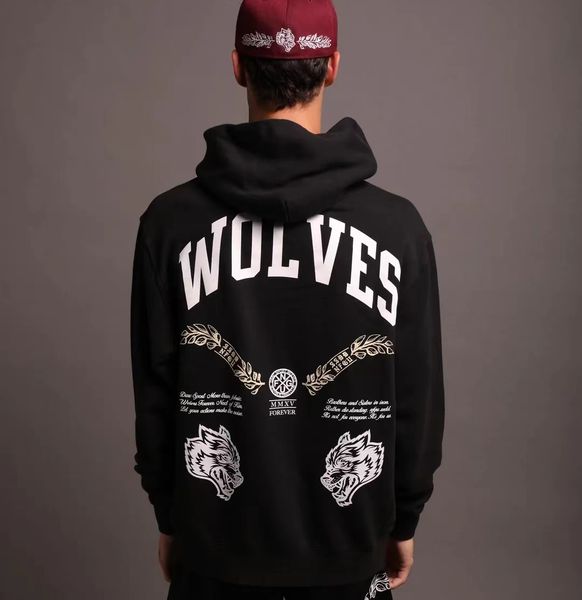 

men's hoodies sweatshirts darc wolves sweatshirt men casual cotton hoodies men fashion fleece hoody pullover hip hop sportswear clothin, Black