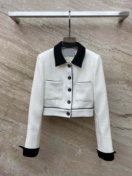 

2023 women's jackets autumn winter designer runway solid colour pocket lapel tweed lady jacket women's long sleeves single breaste, Black;brown