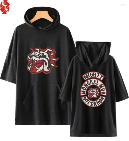 

men039s t shirts mongrel mob fashion printed hooded tshirts womenmen summer short sleeve trendy 2022 casual streetwear tee8985086, White;black