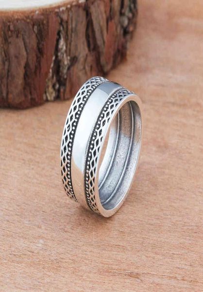 

stainless steel rings for women and men jewelry charms boho vintage both lace gothic bague femme argent wedding ring punk3678316, Silver