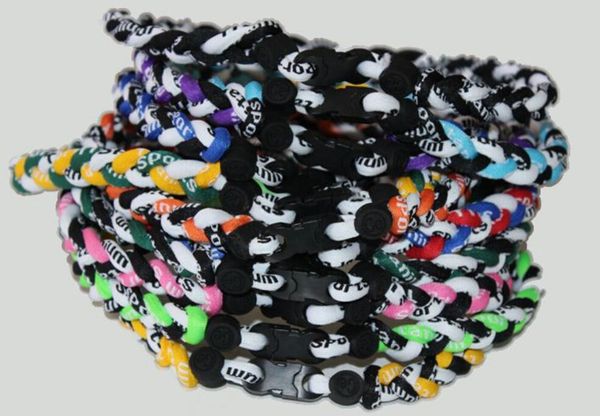 

titanium sport accessories weaves mix colors 3 rope titanium necklace sizes 16'' 18'' 20'' kids girls boys fun