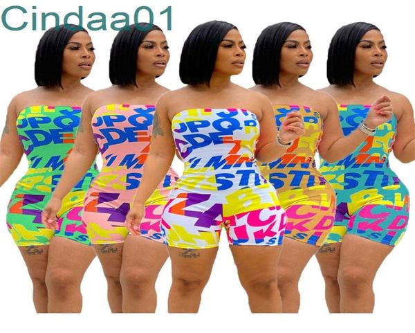 

women strapless jumpsuit summer rompers fashion off shoulder elastic bra letter printing bodysuit2486827, Black;white