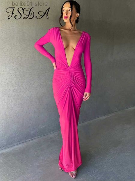 

basic casual dresses double wear low cut long sleeve maxi bodycon dress women autumn skinny elegant evening party club outfits t230817, Black;gray