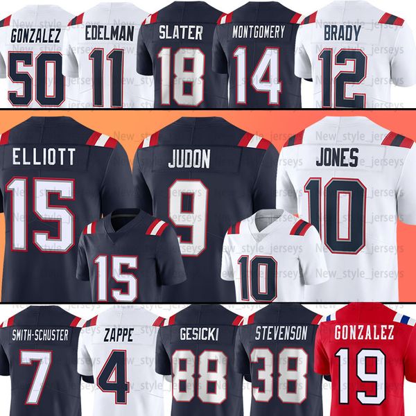

ezekiel elliott new englandes patriot football jerseys 10 mac jones christian gonzalez matthew judon mike gesicki matthew judon ty montgomer, Black;red