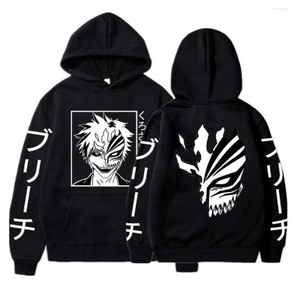 

men039s hoodies men39s clothes streetwear anime bleach kurosaki ichigo hoodie boygirls sweatshirts japanese streetwears men4975577, Black