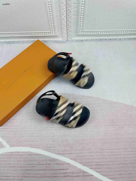 

23ss kids sandals girl slippers multicolor stripe child casual shoes box packaging children's size 26-35 june25, Black;red
