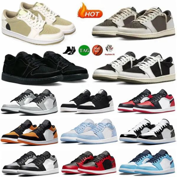 

1 1s low mens womens basketball shoes olive reverse dark mocha fragment white tan camo wolf grey paint drip royal cyber bred shadow mens tra