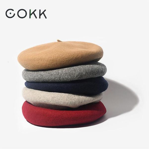 

berets cokk wool beret female winter hats for women flat cap knit 100% cashmere hats lady girl berets hat female bone tocas painter hat 2308, Blue;gray