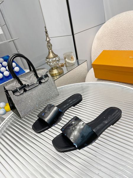 

luxury brands women platform sandals fashion embroidered canvas designer slippers summer casual slides interlocking rubber thick bottom shoe, Black
