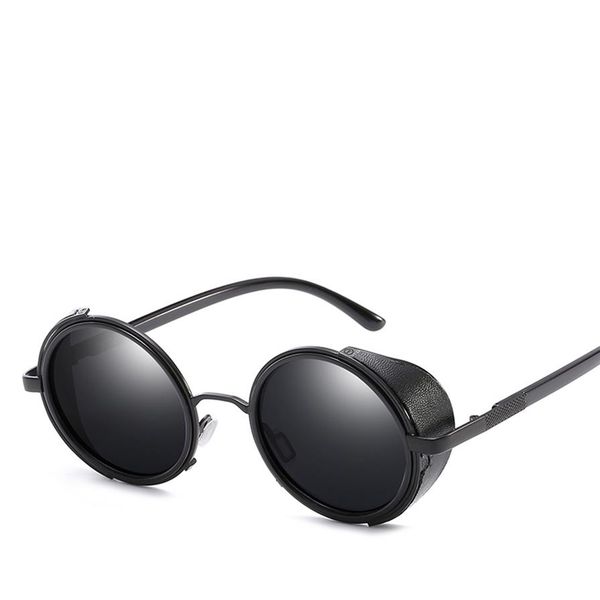 

popular designer polarized sunglasses for men and women trends men retro round sunglasses side shields eyewear uv 400 lens192m, White;black