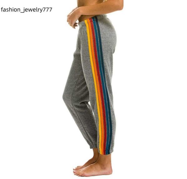 

women's two piece pants designer hoodie oversized rainbow stripe long sleeve sweatshirt zipper pocket coat jacket spring casual upgrade, White