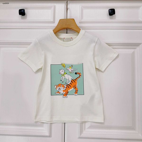 

23ss designer baby clothes kids t-shirt child tiger print short sleeve size 100-150 cm round neck tees june27, Blue