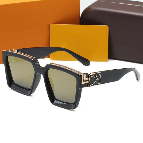 

2023 new luxury classic millionaire sunglasses for men designer brand fashion mens womens sun glasses eyewear metal glass lenses m311c, White;black