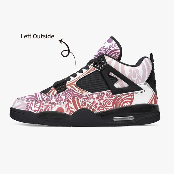 

diy custom basketball shoes mens and womens beautiful symmetrical leaf patterns trainers outdoor sports 36-46