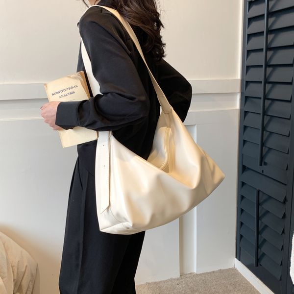 

large capacity bag women's new commuter tote bag fashion shoulder bag crossbody bag solid color simple travel bag