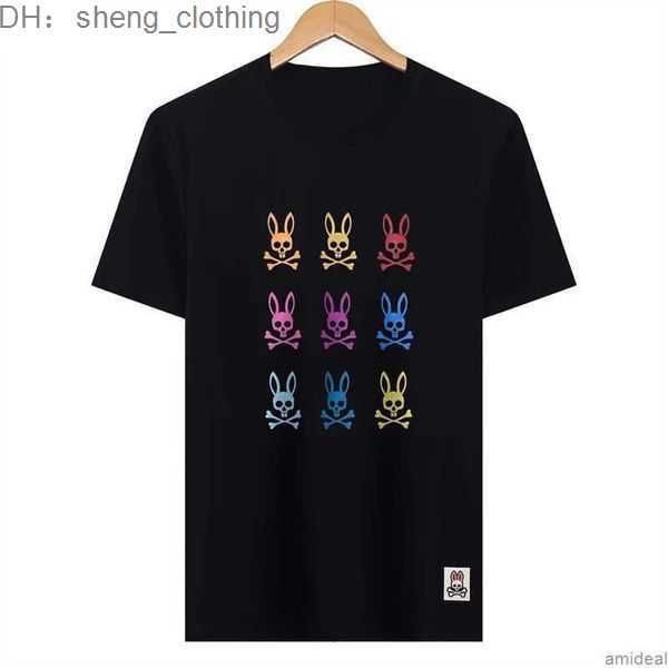 

psycho bunny psycho bunny short shirt men's tshirts psychos bunnys skull rabbit print tees cartoon embroidery short sleeve fashion bran, White;black
