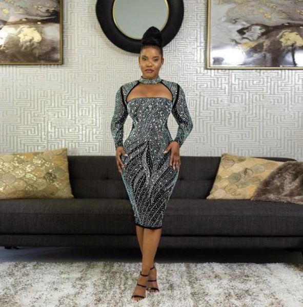 

ethnic clothing fashion african dresses women diamonds exquisite ocollar long sleeve aline pencil dress zipper slim bodycon even2659217, Red