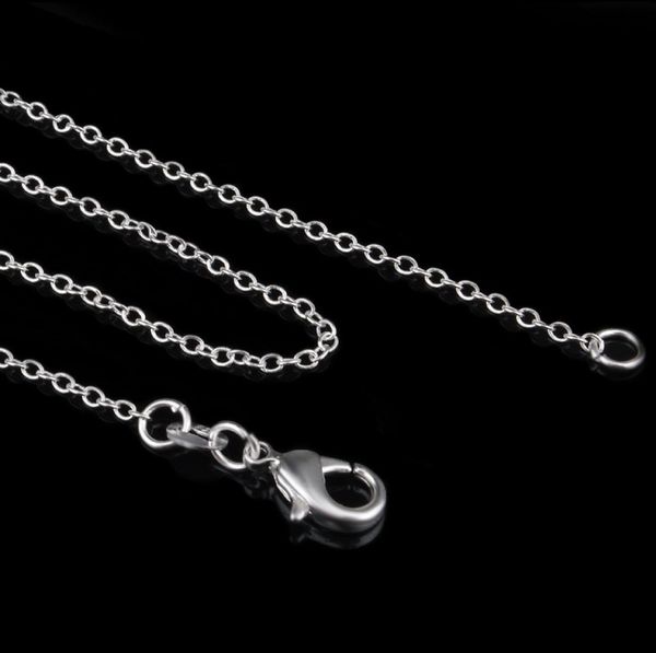 

925 sterling silver plated link rolo chain necklace with lobster clasps 16 18 20 22 24 inch for women rope chain necklaces diy mak5234221