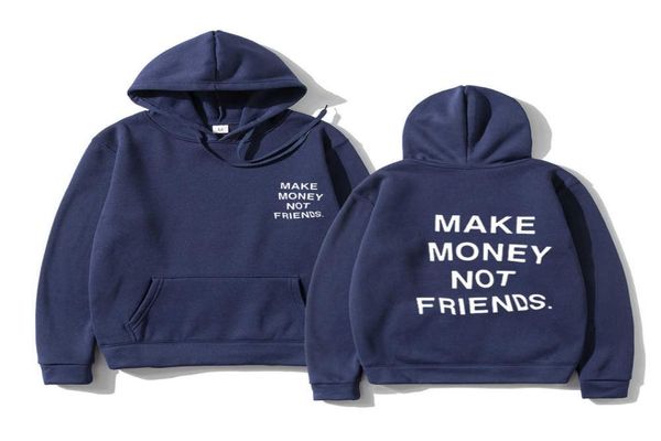 

streetwear make money not friends hoodies sweatshirt men women fashion print hooded pullover sudadera hombre hoody clothes x06912662, Black