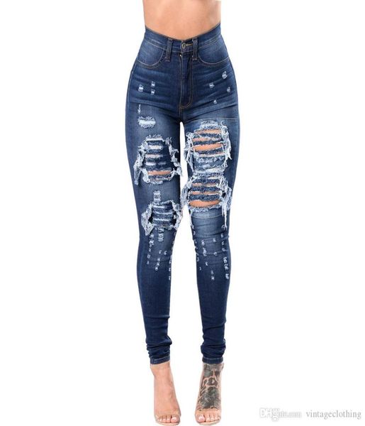 

summer hole ripped jeans women pants cool denim vintage straight jeans casual slim fit skinny jeans s3xl3198256, Blue