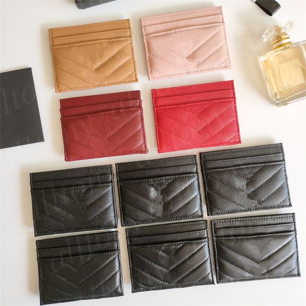 

designer card holders purse fashion womens luxury purses caviar leather with box double sided credit cards coin mini wallets, Brown;gray