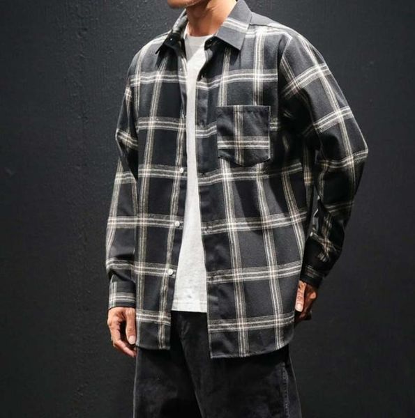 

flannel plaid shirt men cotton autumn male casual long sleeve autumn men clothes slim fit long sleeve plaid cotton casual s8495691, White;black
